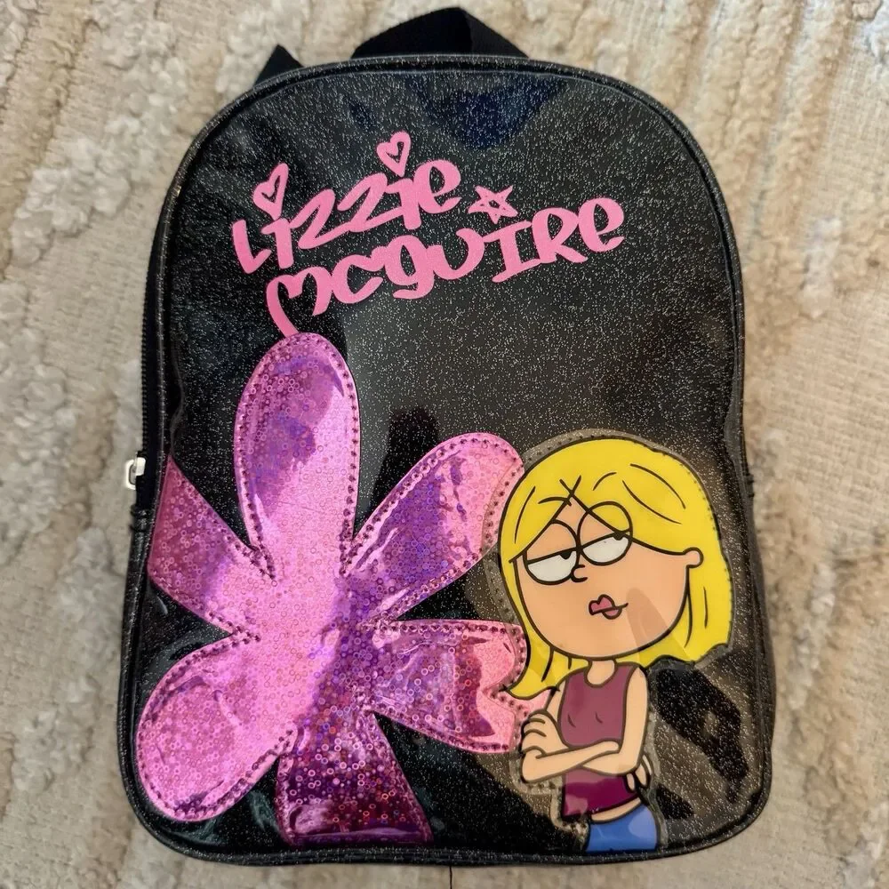 Vintage Y2K Lizzie McGuire Disney Pink Flower Mini Backpack Rare 2000s